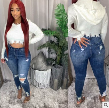 Трансграничные поставки AliExpress Европейские и американские студенческие джинсы с высокой талией, эластичные узкие брюки, внешняя торговля, брюки-карандаш