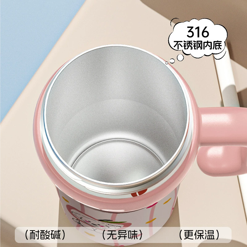 Capacious glass, tea cup, high quality ceramic straw with glass