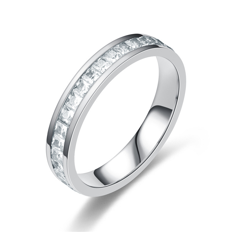 7g Weight Zircon Inlay Material Rings Classification 13, 5 Ring Size 1 Piece Quantity Holiday, Daily Occasion Titanium Steel Material Geometric Pattern Women's Gender Inlay Design Basic, Modern Style, Classic Style Style Wholesale Jewelry Basic Modern Style Classic Style Geometric Titanium Steel Zircon Inlay Rings 13