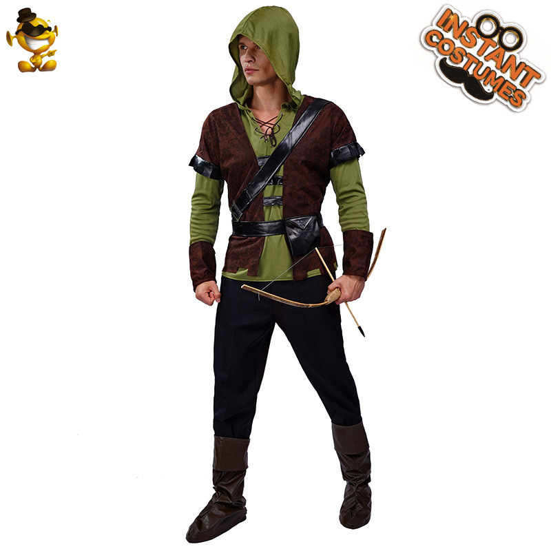 ハロウィーンの成人男性の射手の役は服装を演じます。|undefined