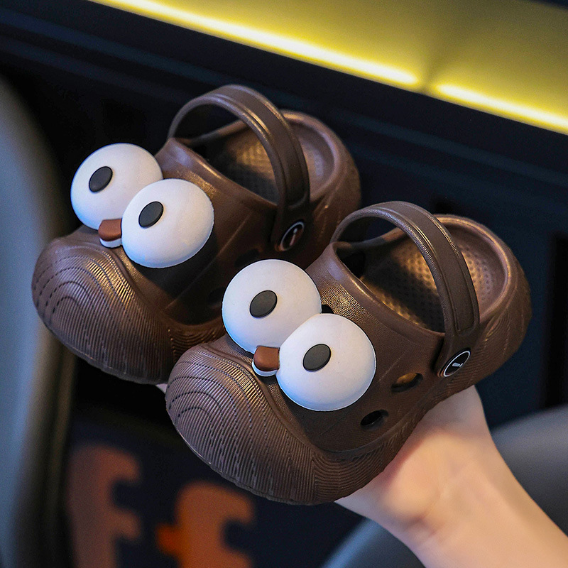 Diversión ojos grandes niños agujero zapatos de agujero para niños y niñas de verano con zapatillas para bebés eva