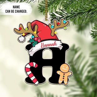 2024 Cross-border New Products Personalized English Alphabet Family Name Christmas Party Decorations Acrylic Pendant