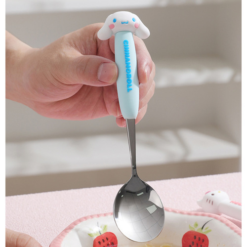 Sanrio anti-fall cute spoon and fork set household spoons and good-looking eating tableware babies like new products