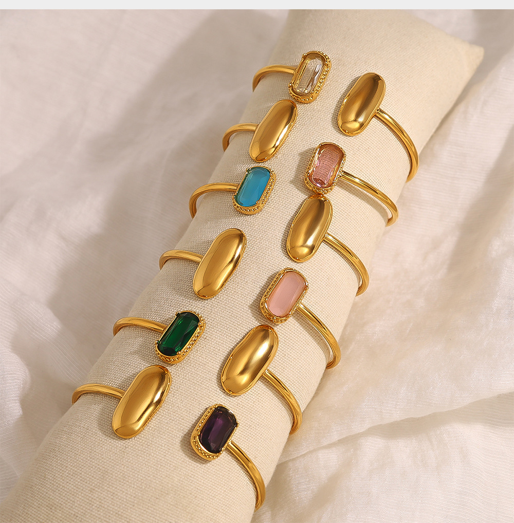 1 Piece Quantity PVD Coated Real Gold Plated Geometric Titanium Steel Vintage Style Classic Style Waterproof Non Tarnish Titanium Steel Bangle