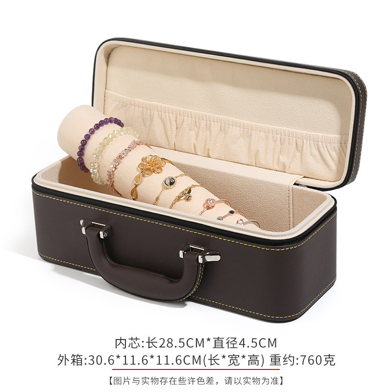 新款手镯收纳盒15位翡翠玉镯收纳多位大容量家用便携手提箱手|undefined