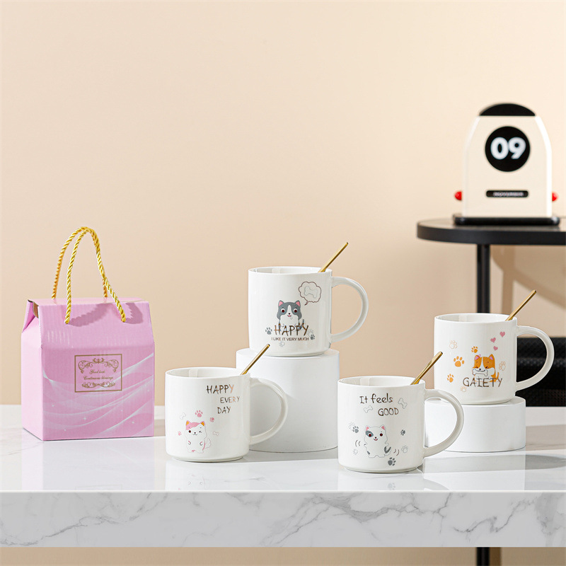 Taza de cerámica creativa taza de café de dibujos animados abre un pequeño evento de regalo publicitario taza de agua LOGO