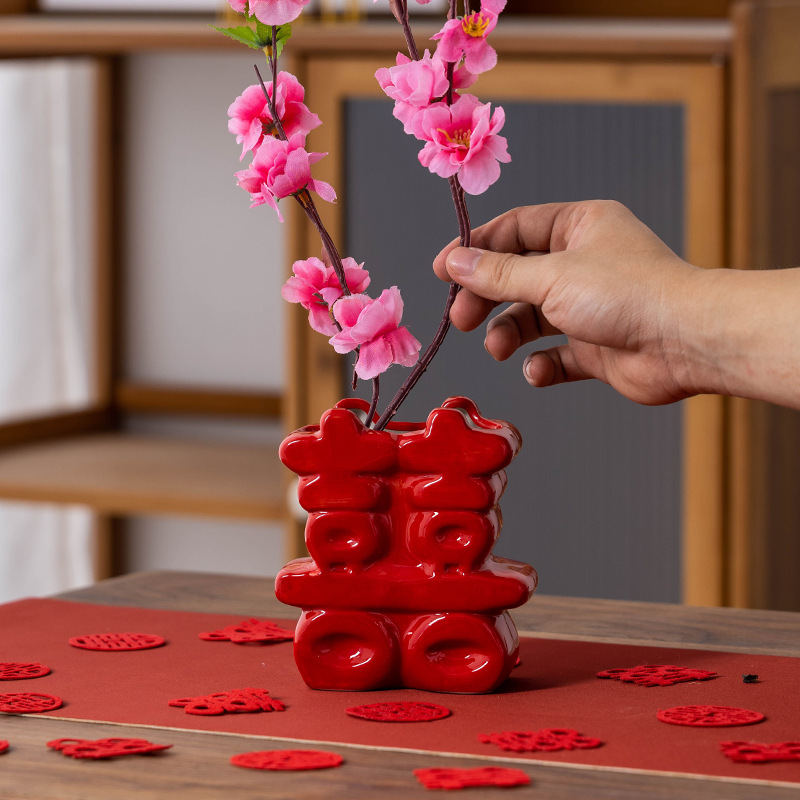 Xi character Vase decoration home wedding room decoration engagement wedding gift for new bride wedding supplies