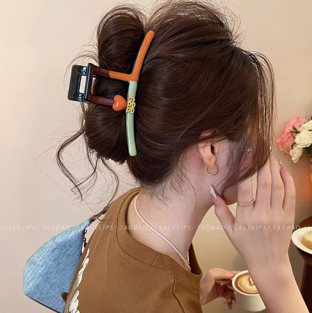 韩系亚克力抓夹蝴蝶结纽扣早秋鲨鱼夹发夹女2025新款高级感发饰|undefined