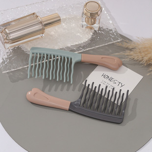 Double-row wave teeth curling hair comb massage comb fluffy handle hair comb barber shop anti-static curly hair styling comb