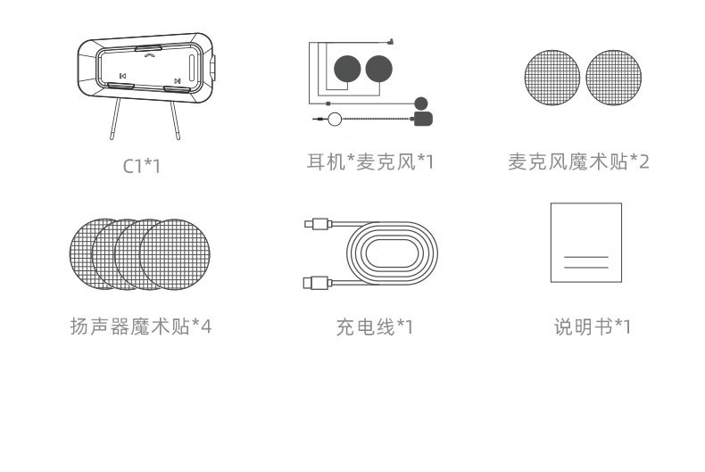 Motorcycle helmet wireless bluetooth headset driving camera recorder APP real-time video double intercom headset