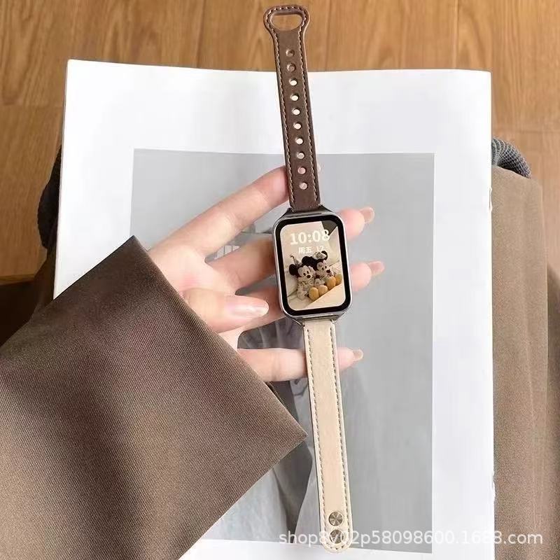 Manufacturer Wholesale Double Nails Suitable for Apple Iwatch11 Xiaomi Bracelet 10 Huawei Gt6 Thin Small Waist 9 Watch Strap