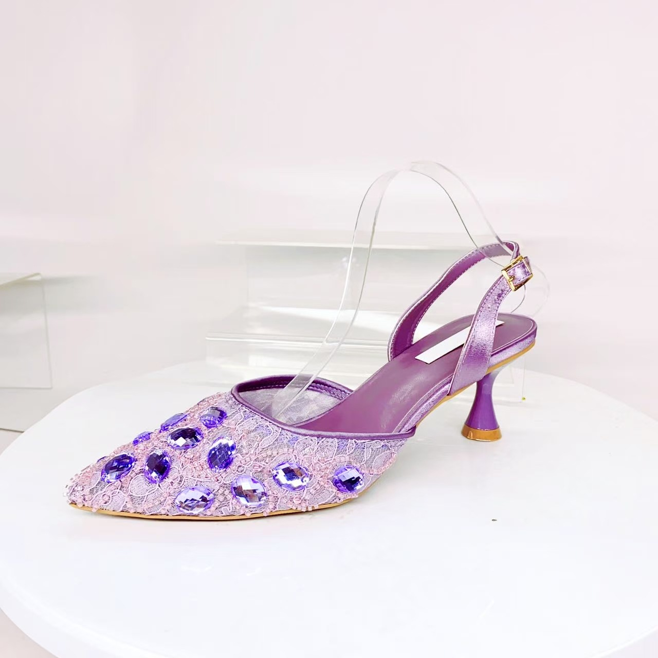 Zapatos de diseño italiano de alta gama para bodas, zapatos de mujer, encaje de diamante de verano, sandalias de talón alto