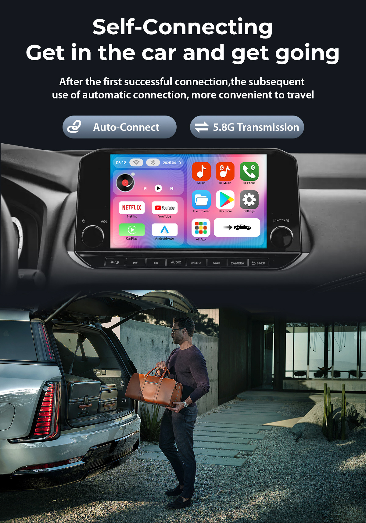 Carplay Box with HDMI Output Rk Chip Wired to Wireless Android Car Smart Interconnection Module