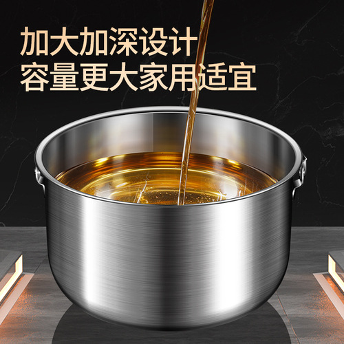304 stainless steel lard basin household large capacity sealed oil storage tank with lid thickened high temperature resistant oil pot with handle