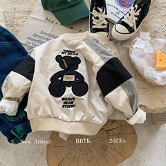 Children's Jacket 2024 Bangcheng Spring New Product Boys Casual Bear Color Block Jacket Cartoon Jacket Trendy C0241