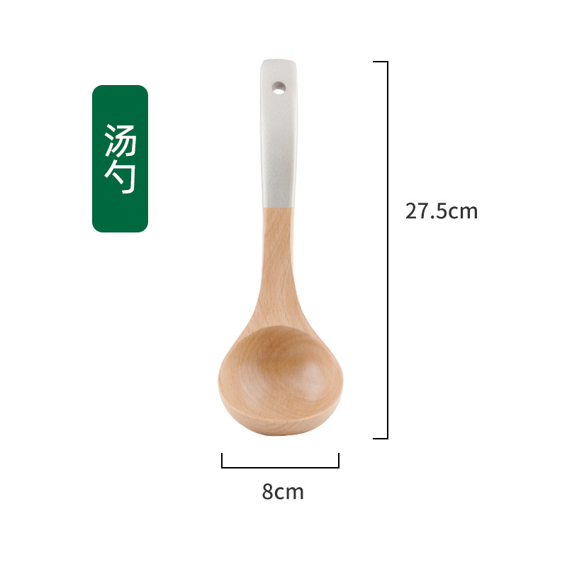 Espátula de madera olla antiadherente espátula especial de madera mango largo pala de cocina al por mayor hogar de madera utensilios de cocina traje letras generación