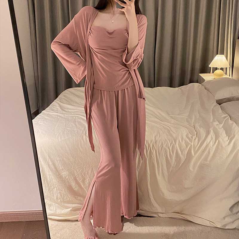 Home Outdoor Women's Sexy Solid Color Polyester Pants Sets Pajama Sets display picture 4