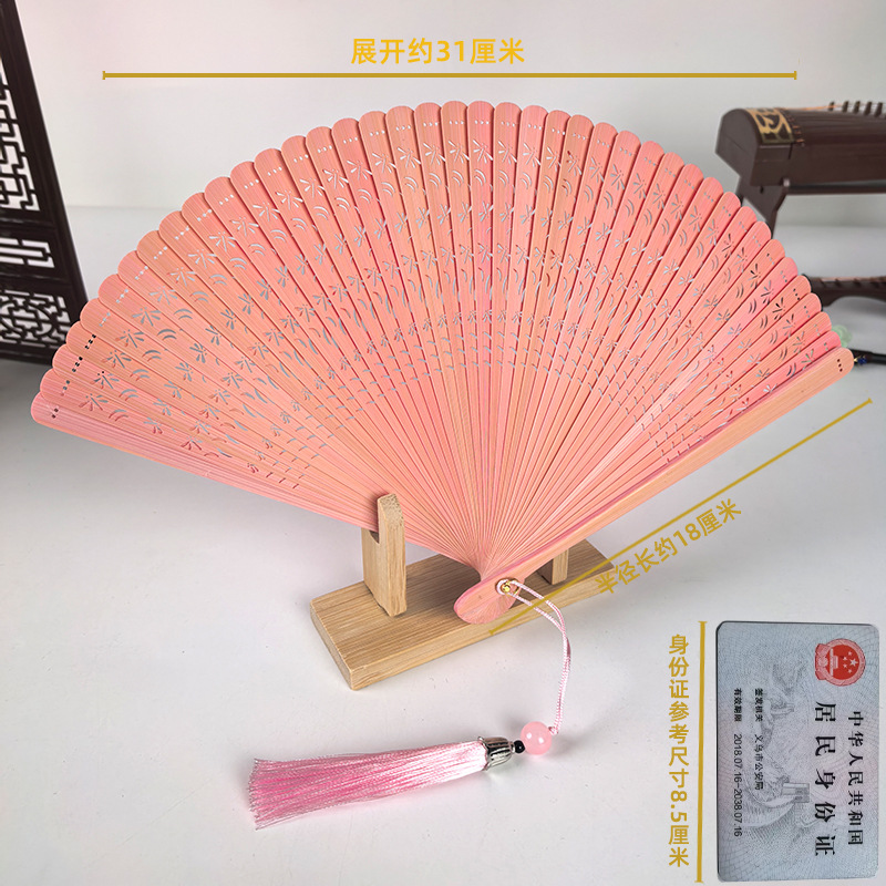 Ventilador antiguo ventilador plegable de verano chino chino cheongsam ventilador plegable de bambú artesanía ventilador pequeño ventilador de baile ventilador image 61