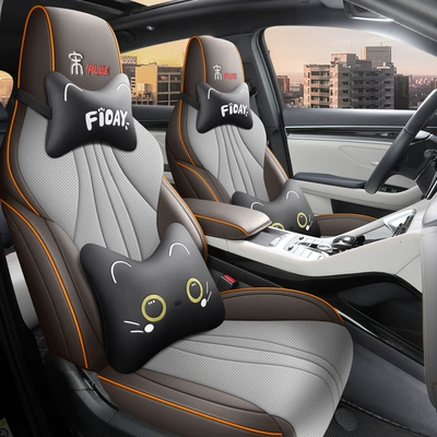 Modelə uyğun (Original) oturacaq örtükləri – universal full surround seat cover - warm-yang-brown-cartoon-edition-five-seater-dedicated-to-songplusfully-surrounded