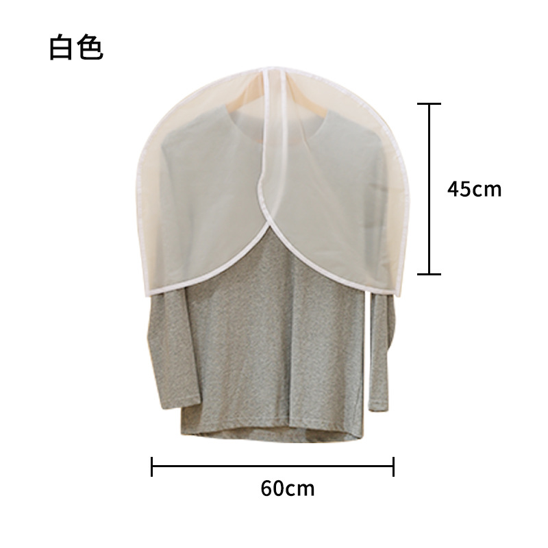 Cubierta de polvo de ropa al por mayor Abrigo de medio cuerpo colgante, bolsa de polvo de traje, cubierta de polvo de ropa de dormitorio transparente engrosada