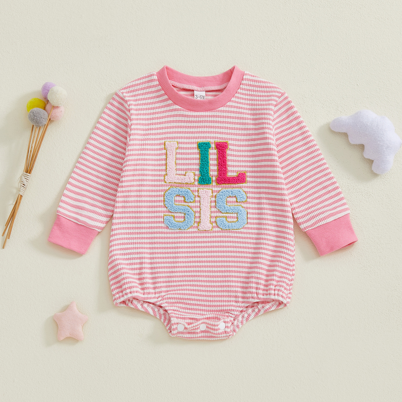 Grenouillère sweatshirt à texture gaufrée pour bébé fille_voghion.com