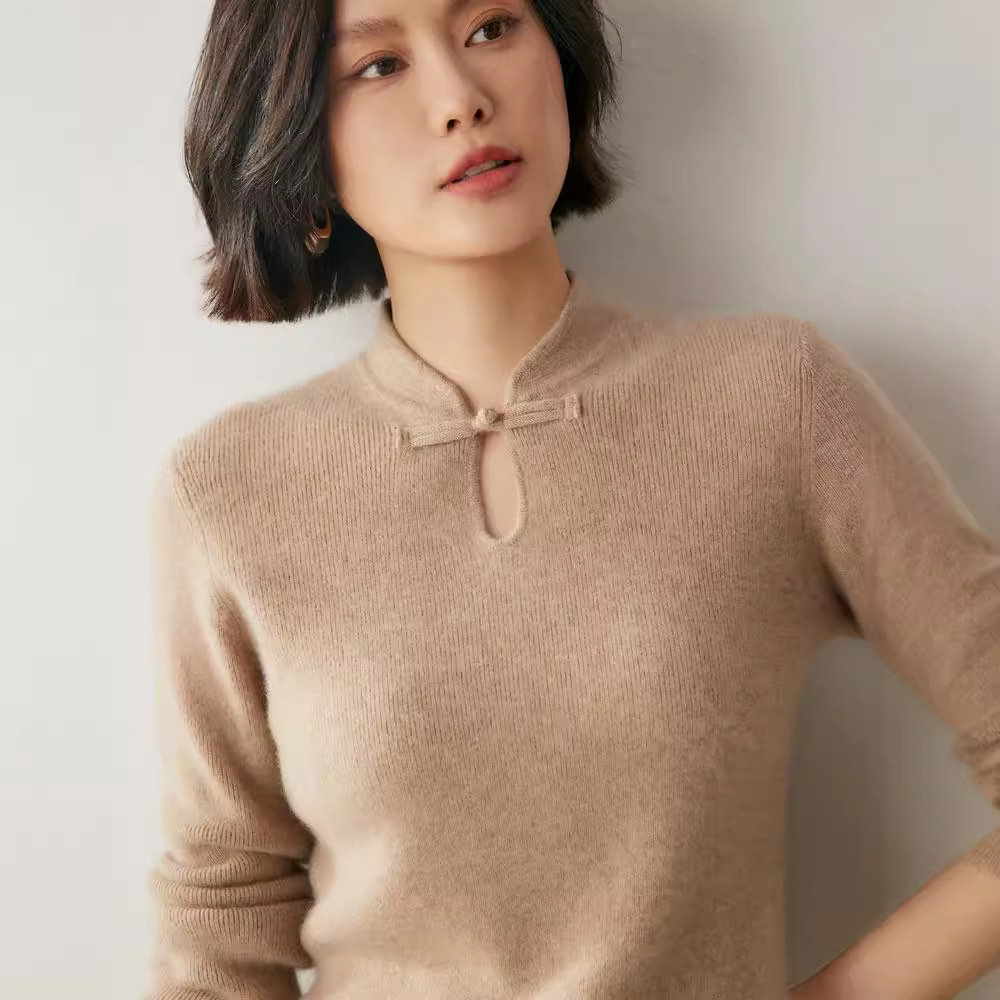 Retro cashmere demi-season cheongsam