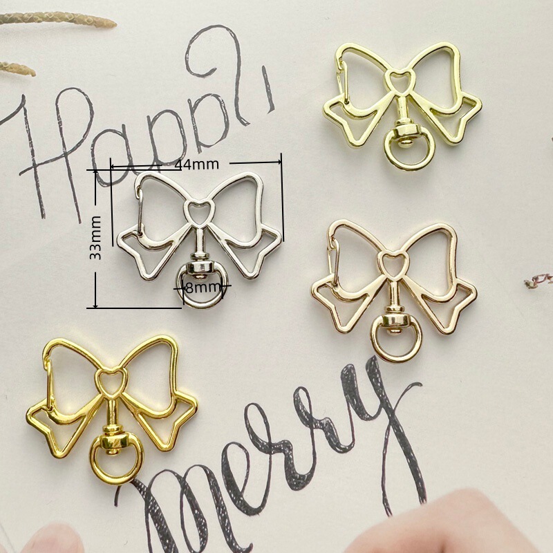Bowknot Rotating Metal Keychain Electroplating Process Color Preservation Handmade Pendant Accessories Jewelry in stock Bowknot Rotating Metal Keychain Electroplating Process Color Preservation Handmade Pendant Accessories Jewelry in stock