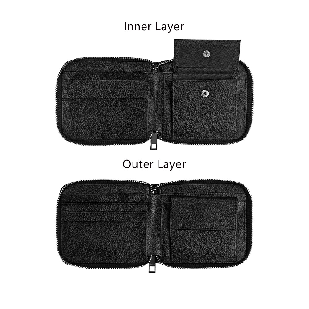 Venta directa de fábrica de sublimación de cuero con cremallera billetera con bolsa de monedas DLY material al por mayor