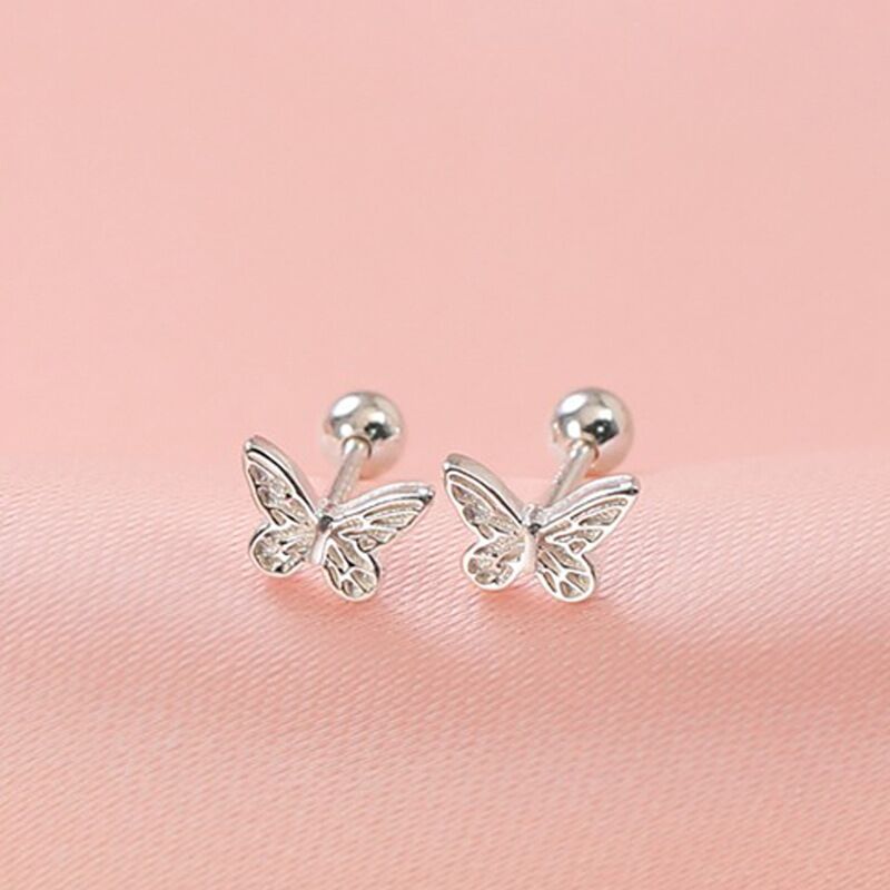 fashion fresh Small butterfly Ear Studs A small minority Screw Earrings Sleep Small Simplicity Sense of design