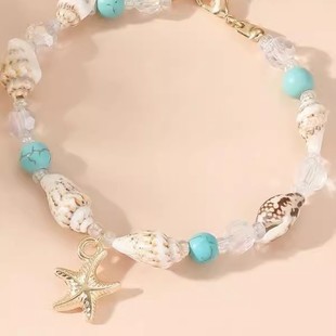Marine beach fashionable ankle bracelet, accessory, boho style