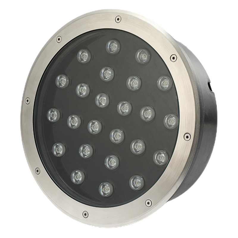 Transfronterizo LED lámpara de pie al aire libre incrustado redondo de acero inoxidable luz cálida luz blanca impermeable 36W lámpara subterráneo fábrica al por mayor