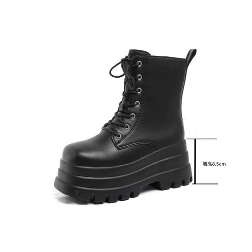 Cos height-increasing shoes 20cm height-increasing and leg-displaying thin soles 8cm British style thick soles New style short boots Short Martin boots