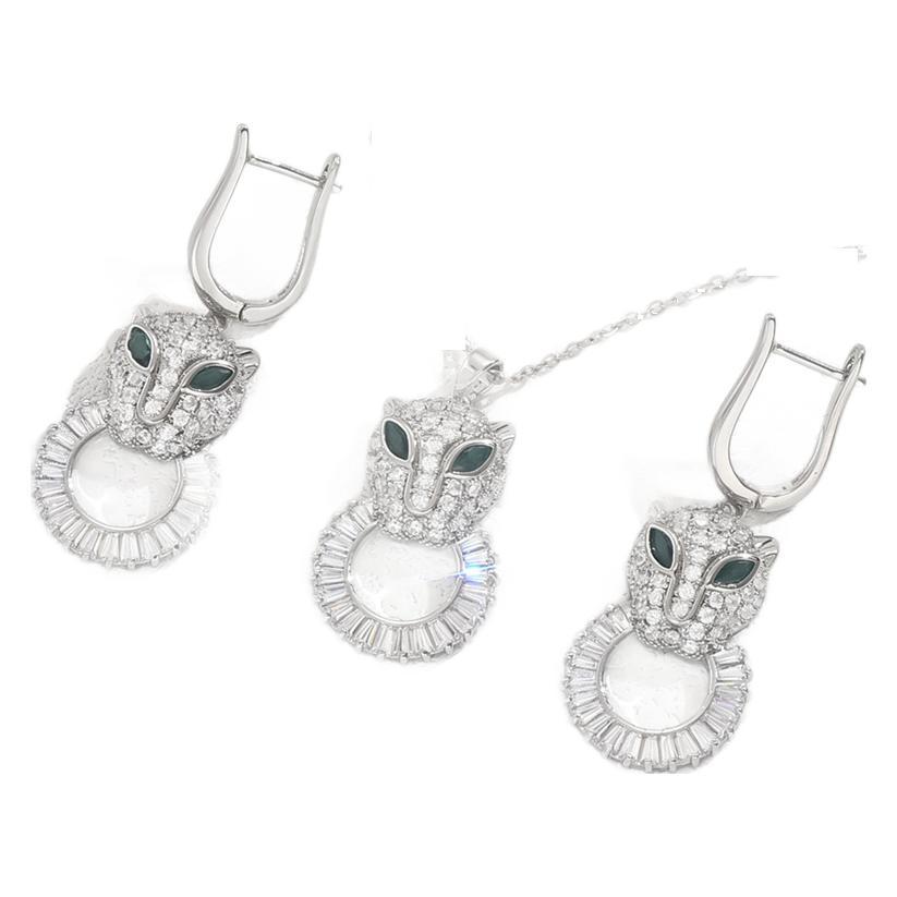 Collier Avec Pendentif Tête De Léopard Et Zircons Pour Femme_voghion.com