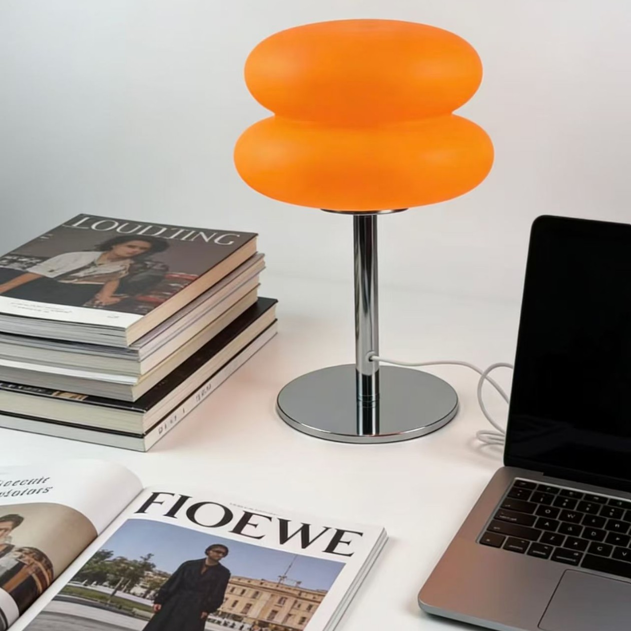 Lámpara de escritorio de crema de macarón medieval sala de estar dormitorio estudio cabecera de cama red atenuable luz nocturna hongo lámpara decorativa
