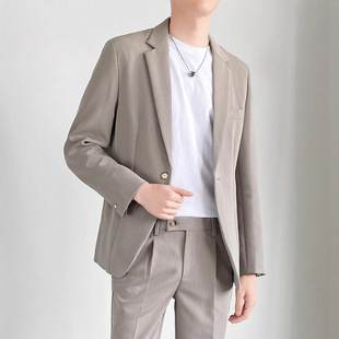 Spring and Autumn High-End Casual Suit Suit for Men, Loose Korean Style, Handsome and Mature Style Trendy Suit Jacket