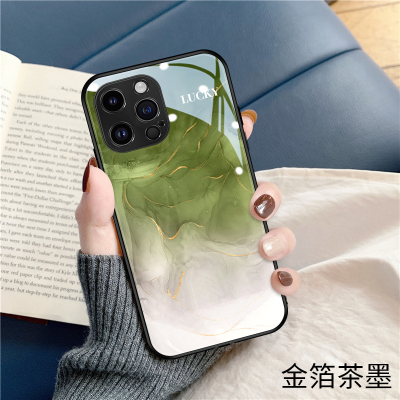 [Glass Shell] gold foil tea ink