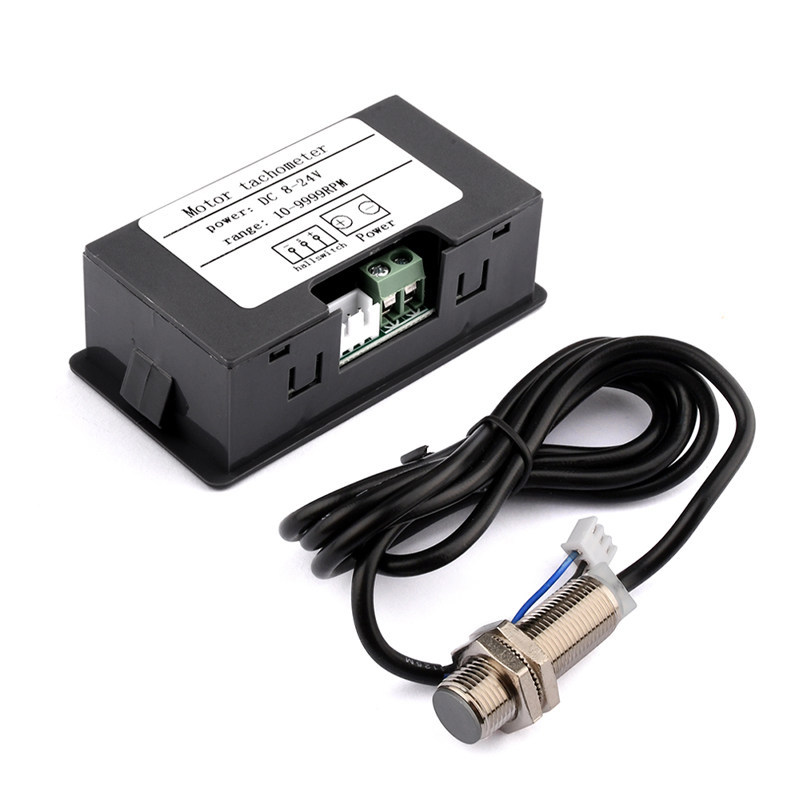DC8-24V High-Precision Digital Display Tachometer with NPN Type 5V Hall Sensor DC Tachometer
