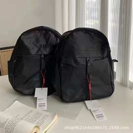 优家双肩包女韩版时尚pu软皮潮包简约黑色休闲背包女款单肩斜挎包