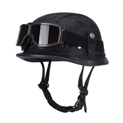 Motosiklet dəbilqələri – Helmet for Cruising, Harley Men's - m55-56-black-camouflage-retro-mirror