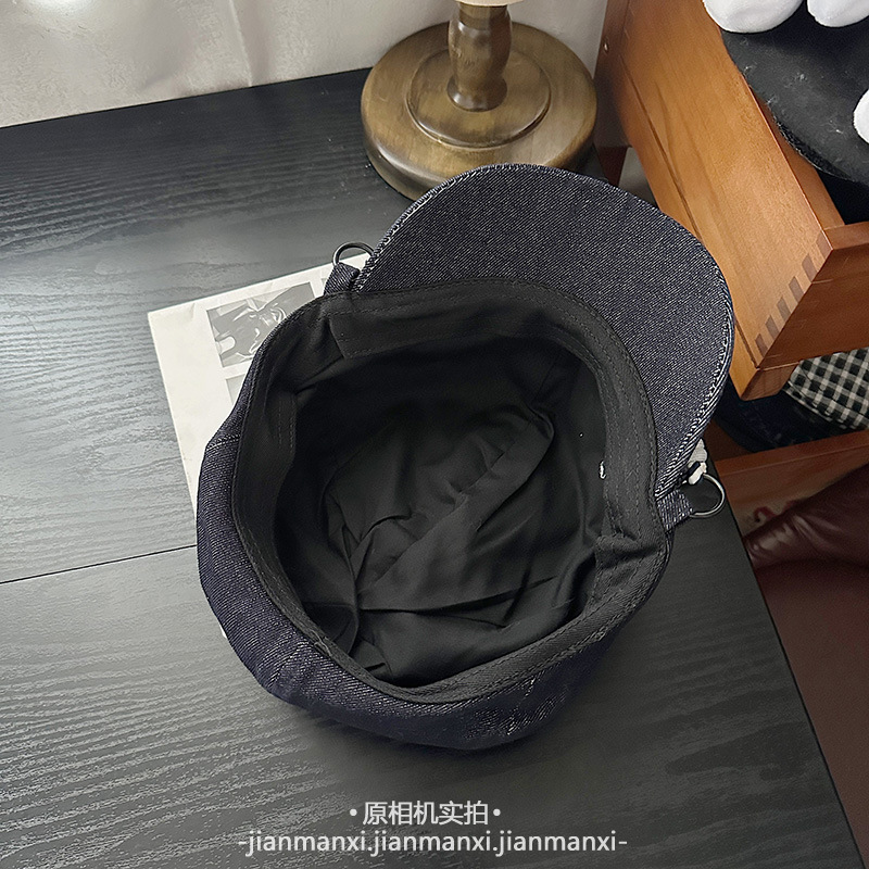 2025新款纯色手工编绳鸭舌八角帽早秋休闲简约时尚百搭画家报童帽|undefined
