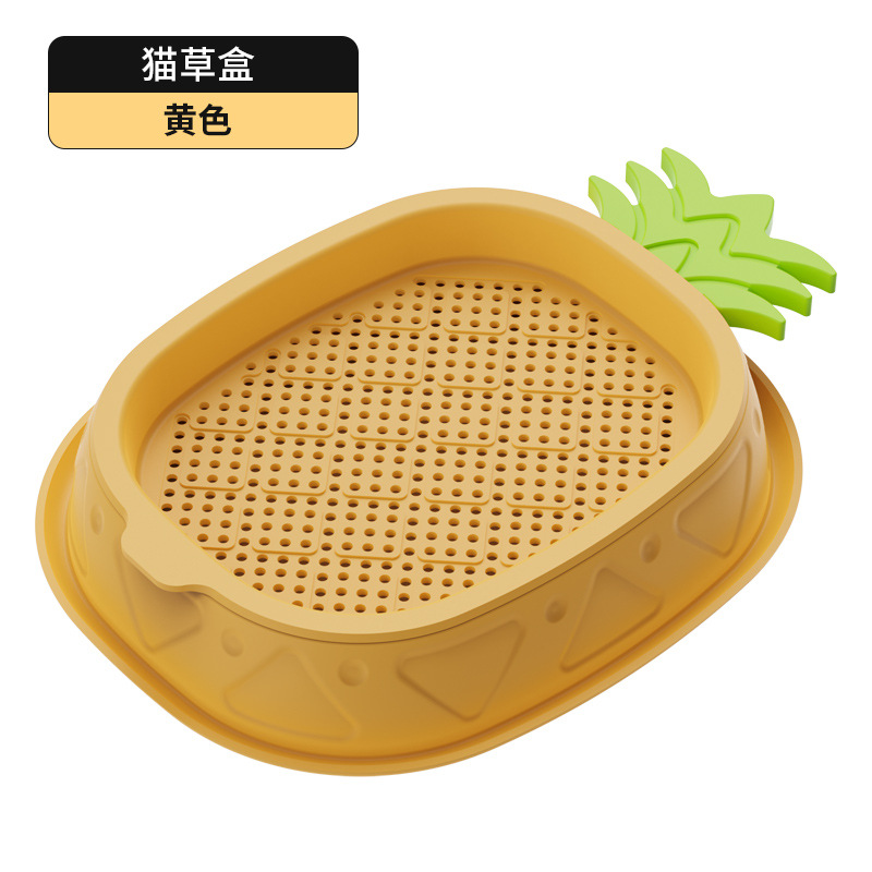 Caja de hierba de gato de piña original sin suelo diseño de capas hidropónicas para promover la digestión y el cultivo de la caja de hierba de gato