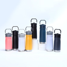 304不锈钢吸管保温杯户外登山骑行运动水壶大容量吸管提手壶批发