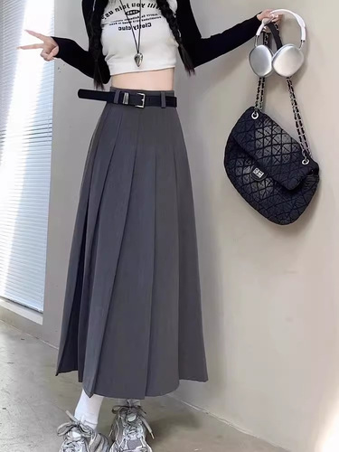 T-shirt outerwear, JK uniform shirt, A-line mini skirt, pleated skirt, women's autumn/winter and spring summer two-piece set dress