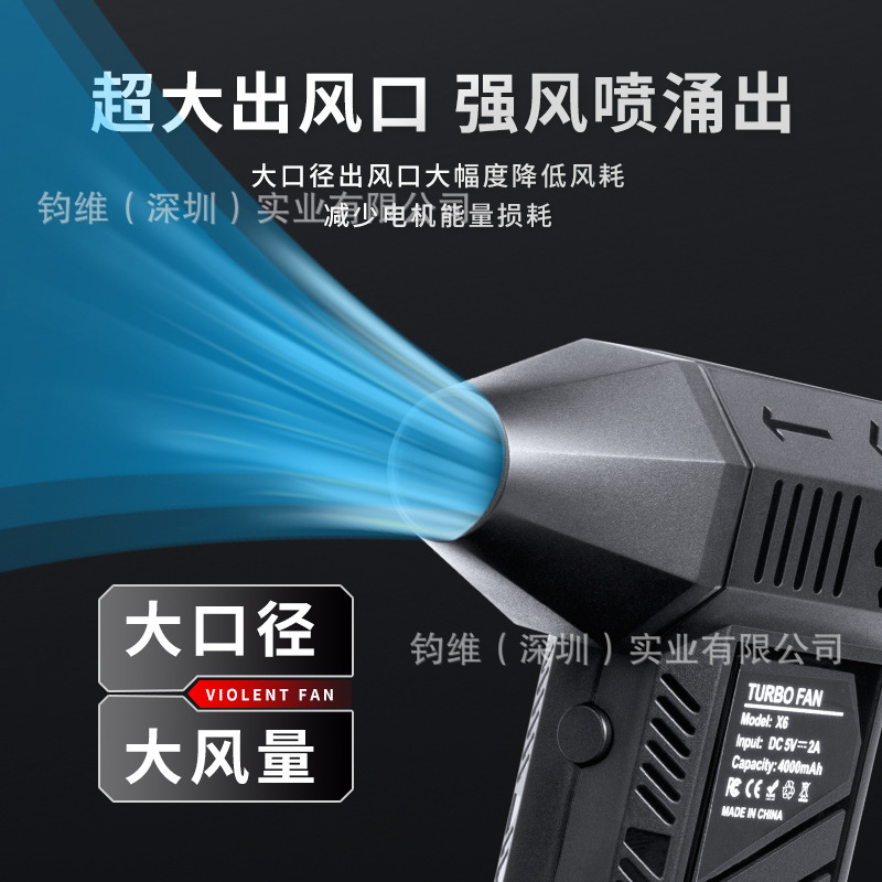 13万转高速涡轮无刷风扇手持新款暴力风扇超强涵道涡轮风扇随身扇|undefined