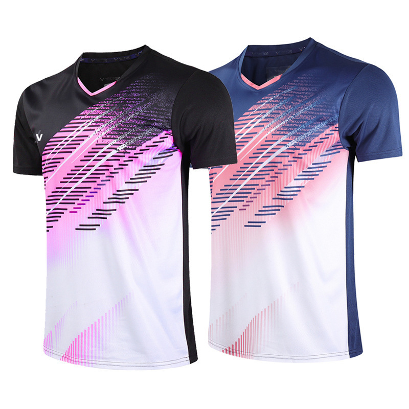 New Badminton Clothing for Men and Women, Korean Style Two-Color Trendyy Sports Quick-Drying Short-Sleeved T-Shirt 3623