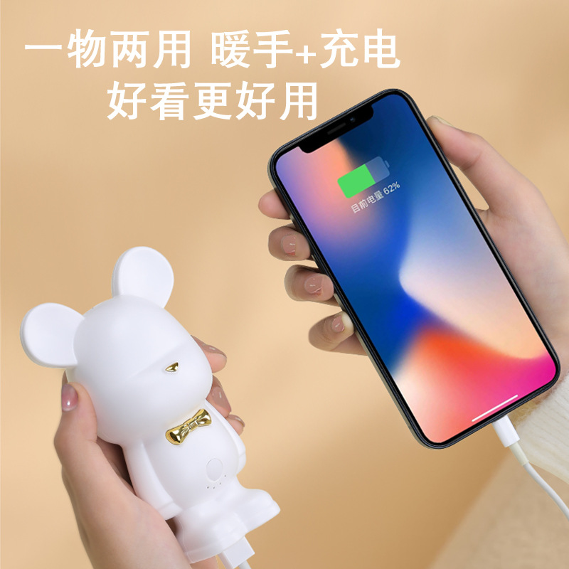 New Mini USB Hand Warmer Power Bank Combines Two in One Graphene Wholesale Winter Gift Dropshipping Cartoon Cat Paws