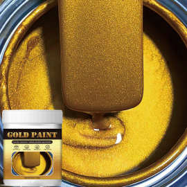 跨境水性金箔漆金粉漆金色艺术涂料金漆金色油漆门窗铁栏杆改色漆