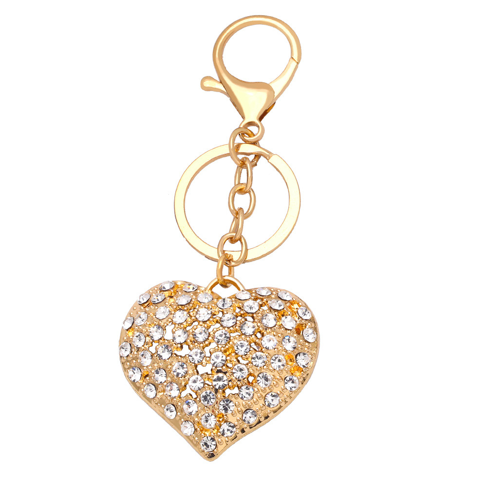Mode Coeur Forme Alliage Diamant Strass Femmes Porte-clés display picture 2