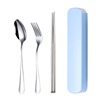 Handheld tableware stainless steel, street set, chopsticks for traveling, spoon, fork, 3 piece set, Birthday gift