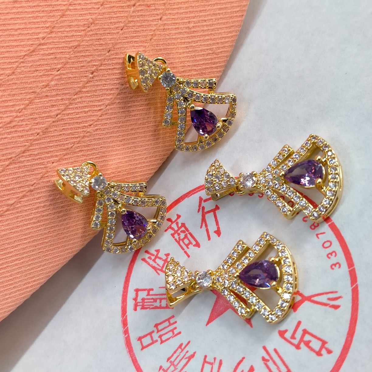 Purple agile sophisticated fashionable universal pendant with zircon